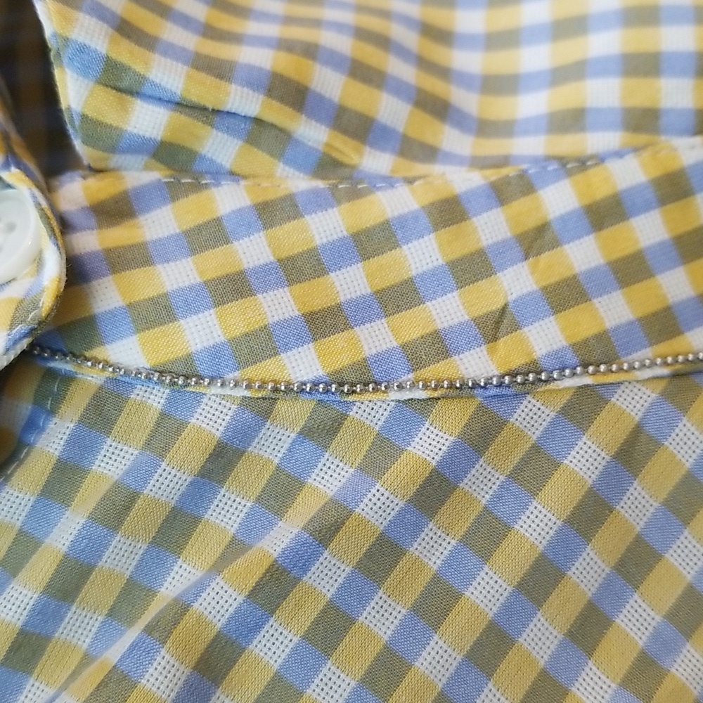 Lafayette 148 New York Button Down Shirt Medium Beaded Collar - Picture 3 of 5